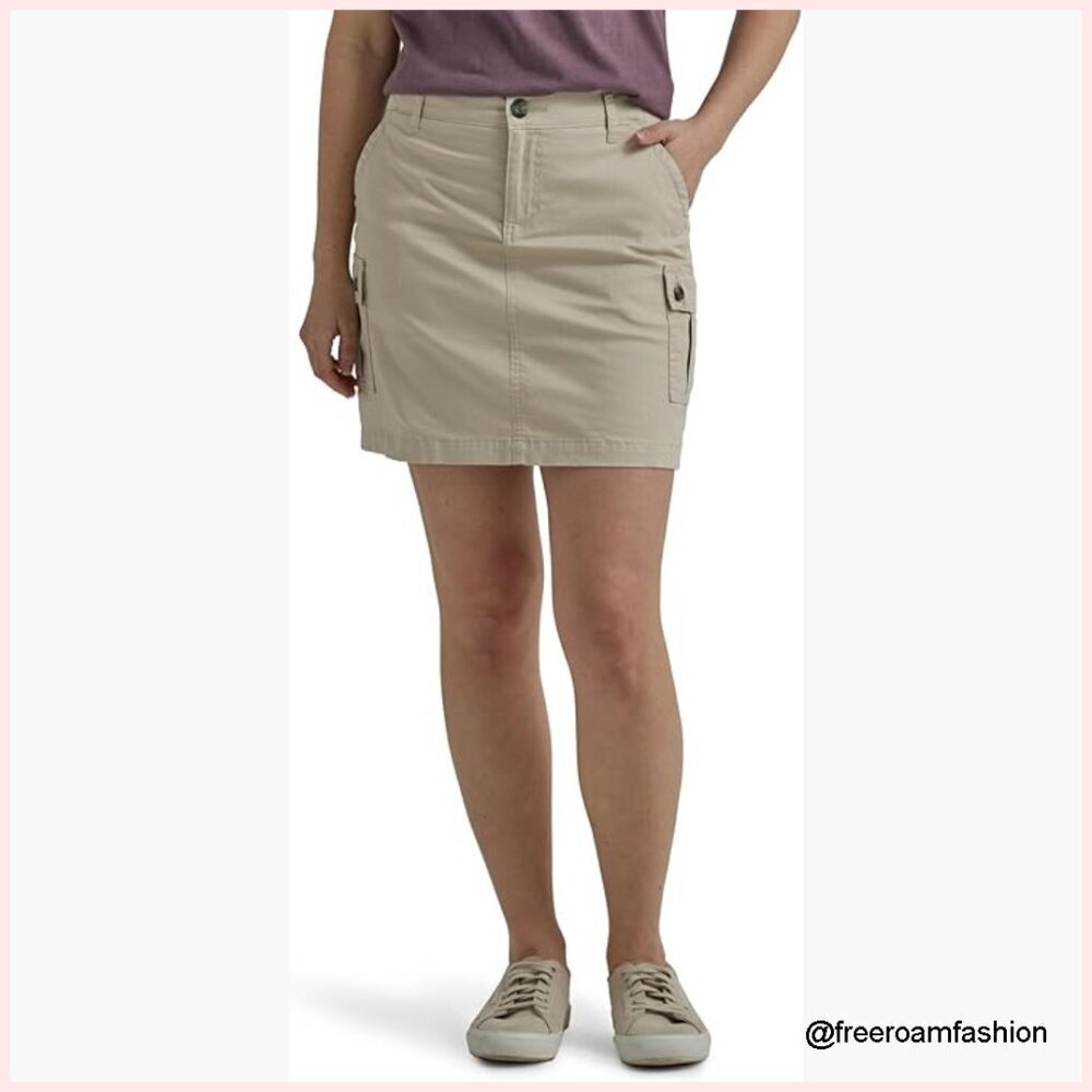 Regular Fit Cargo Skort with Flex Waistband and Hidden Shorts